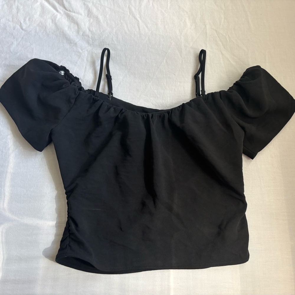 a new day Black Off-Shoulder Blouse